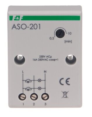 ASO-201 Treppenhausautomat Treppenlichtzeitschalter 230V 16A ASO-201 Treppenhausautomat Treppenlichtzeitschalter 230V 16A