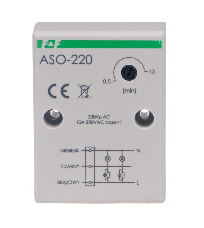 ASO-220 Treppenhausautomat Treppenlichtzeitschalter 230V ASO-220 Treppenhausautomat Treppenlichtzeitschalter 230V