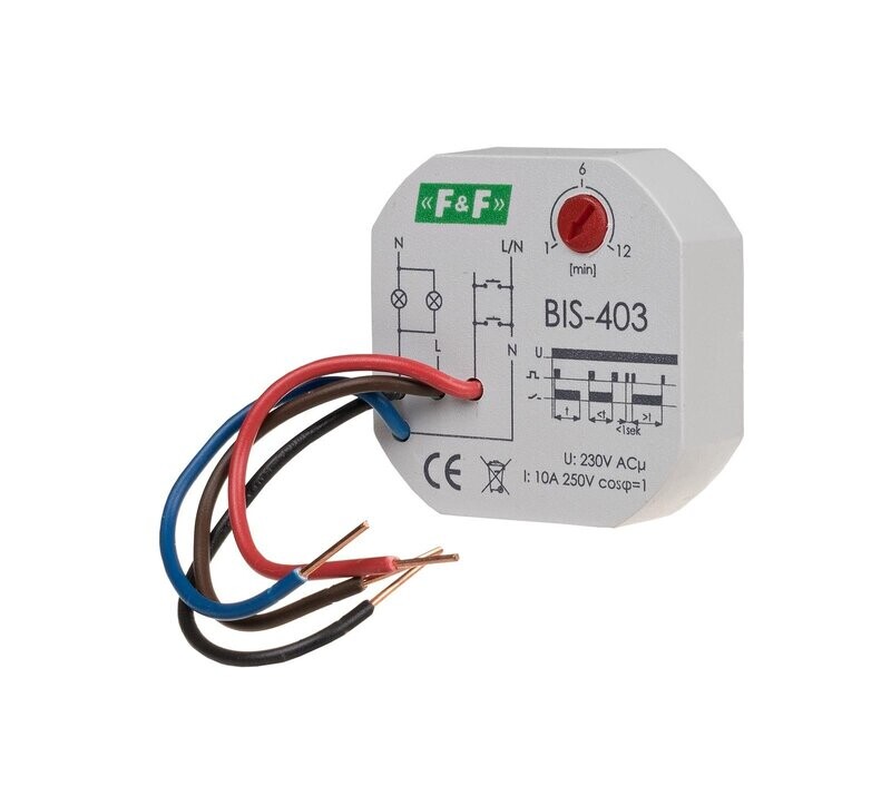 BIS-403 Bistabiles Relais 230V AC 10A Funktion on/off