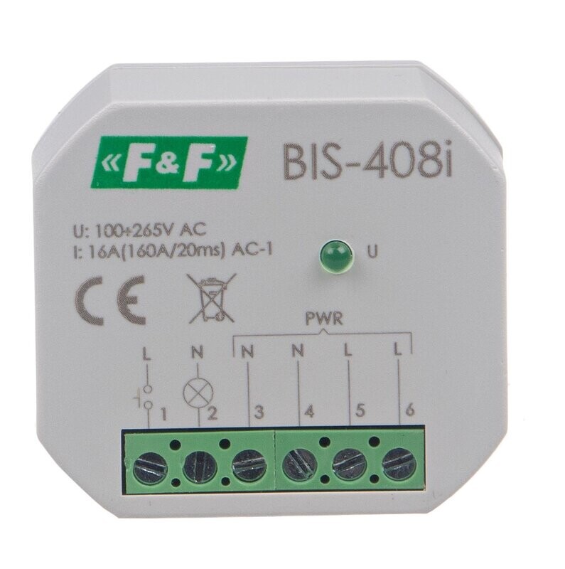 BIS-408i LED Bistabiles Relais 165V-265V AC Funktion ON/OFF BIS-408i LED Bistabiles Relais 165V-265V AC Funktion ON/OFF