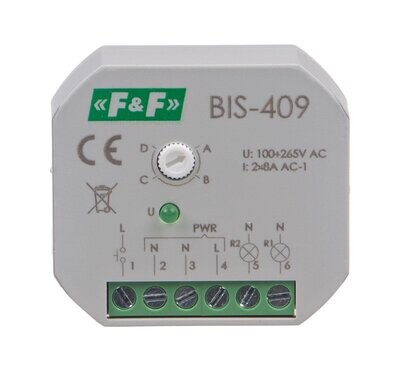 BIS-409 Bistabiles Relais 230V AC 2x 8A 4xFunktionen (Sequentiell)