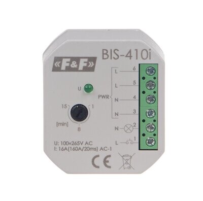 BIS-410i LED Bistabiles Relais 165V-265V AC mit ausschaltbaren Timer