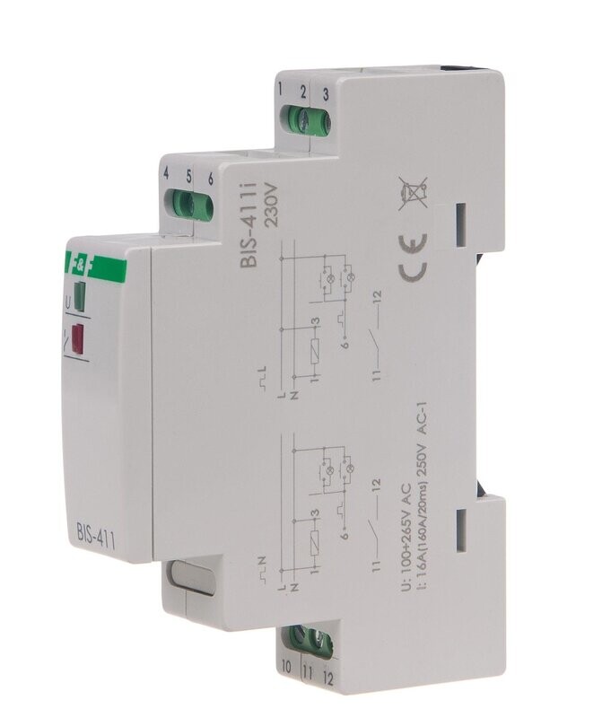 BIS-411i LED Bistabiles Relais 230V AC / 16A / 1x NO / IP20 Funktion ON/OFF BIS-411i LED Bistabiles Relais 230V AC / 16A / 1x NO / IP20 Funktion ON/OFF