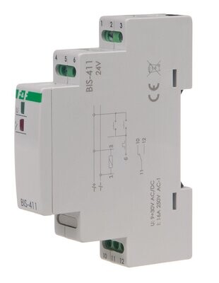 BIS-411 Bistabiles Relais 24V AC/DC 16A 1x NO/NC IP20 Funktion ON/OFF