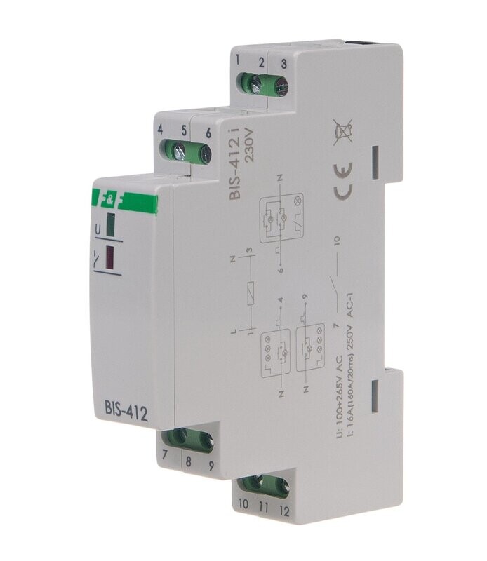 BIS-412i LED Bistabiles Gruppen Relais 230V AC Funktion ALLES ON/OFF BIS-412i LED Bistabiles Gruppen Relais 230V AC Funktion ALLES ON/OFF
