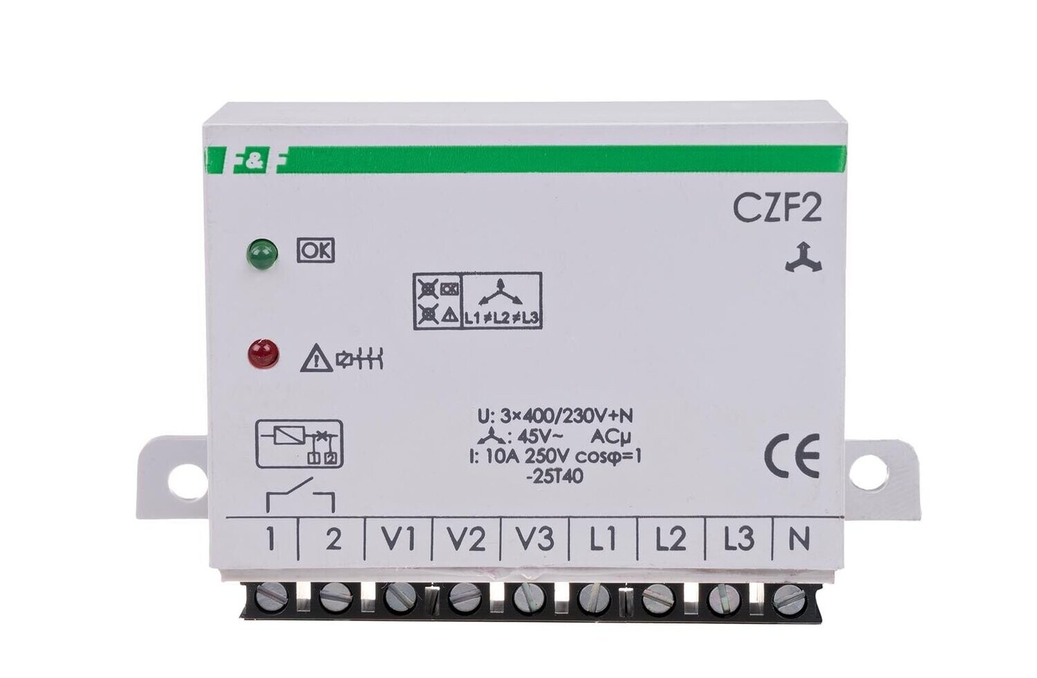 CZF2 Phasenüberwachungsrelais 3 × 400 V + N 1x NO