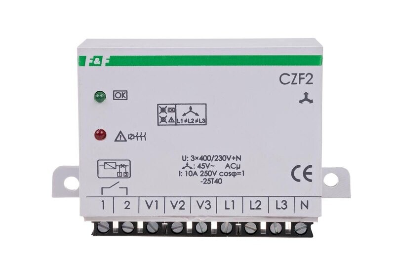 CZF2 Phasenüberwachungsrelais 3 × 400 V + N 1x NO CZF2 Phasenüberwachungsrelais 3 × 400 V + N 1x NO
