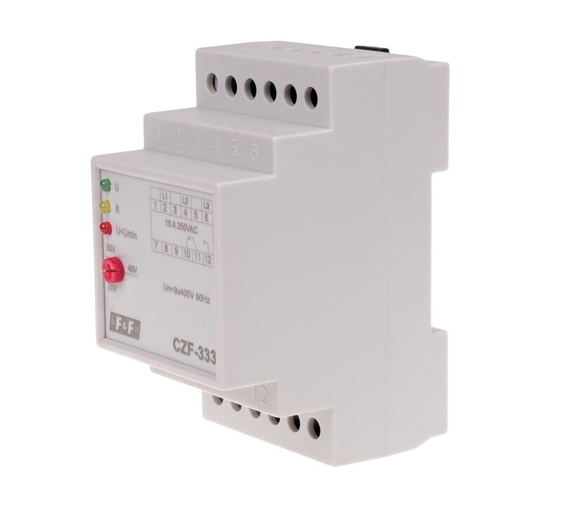 CZF-333 Phasenüberwachungsrelais 3×400V 1x NO/NC ohne Neutralleiter CZF-333 Phasenüberwachungsrelais 3×400V 1x NO/NC ohne Neutralleiter