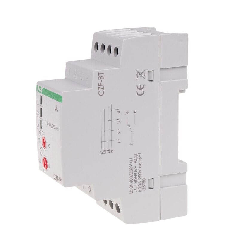 CZF-BT Phasenüberwachungsrelais 3× 400 V + N 1x NO/NC CZF-BT Phasenüberwachungsrelais 3× 400 V + N 1x NO/NC