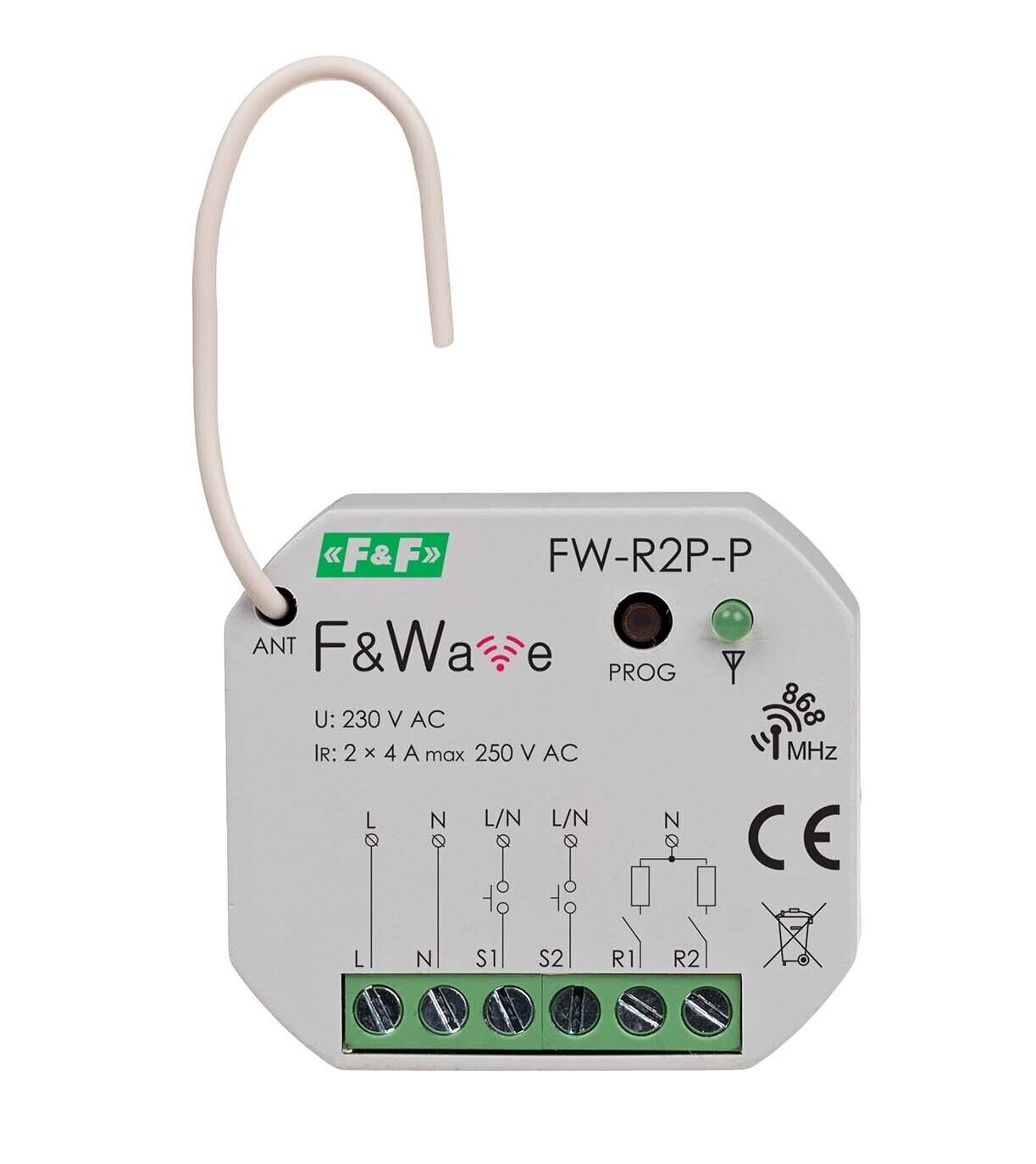 F&Wave doppeltes Bistabiles Relais R2P-P Funk Steuerung 868 MHz