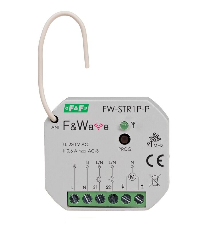 F&WAVE Funk Rolladensteuerung STR1P-P 230V Rollläden 868 MHz F&WAVE Funk Rolladensteuerung STR1P-P 230V Rollläden 868 MHz