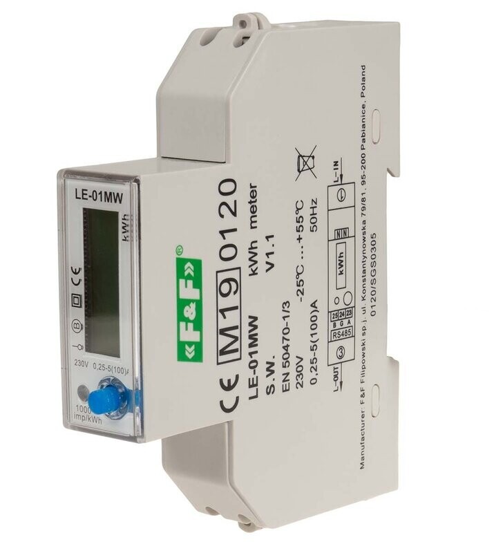 LE-01MW Elektronischer Stromzähler 4x Tarifzähler Einphasig MID LE-01MW Elektronischer Stromzähler 4x Tarifzähler Einphasig MID