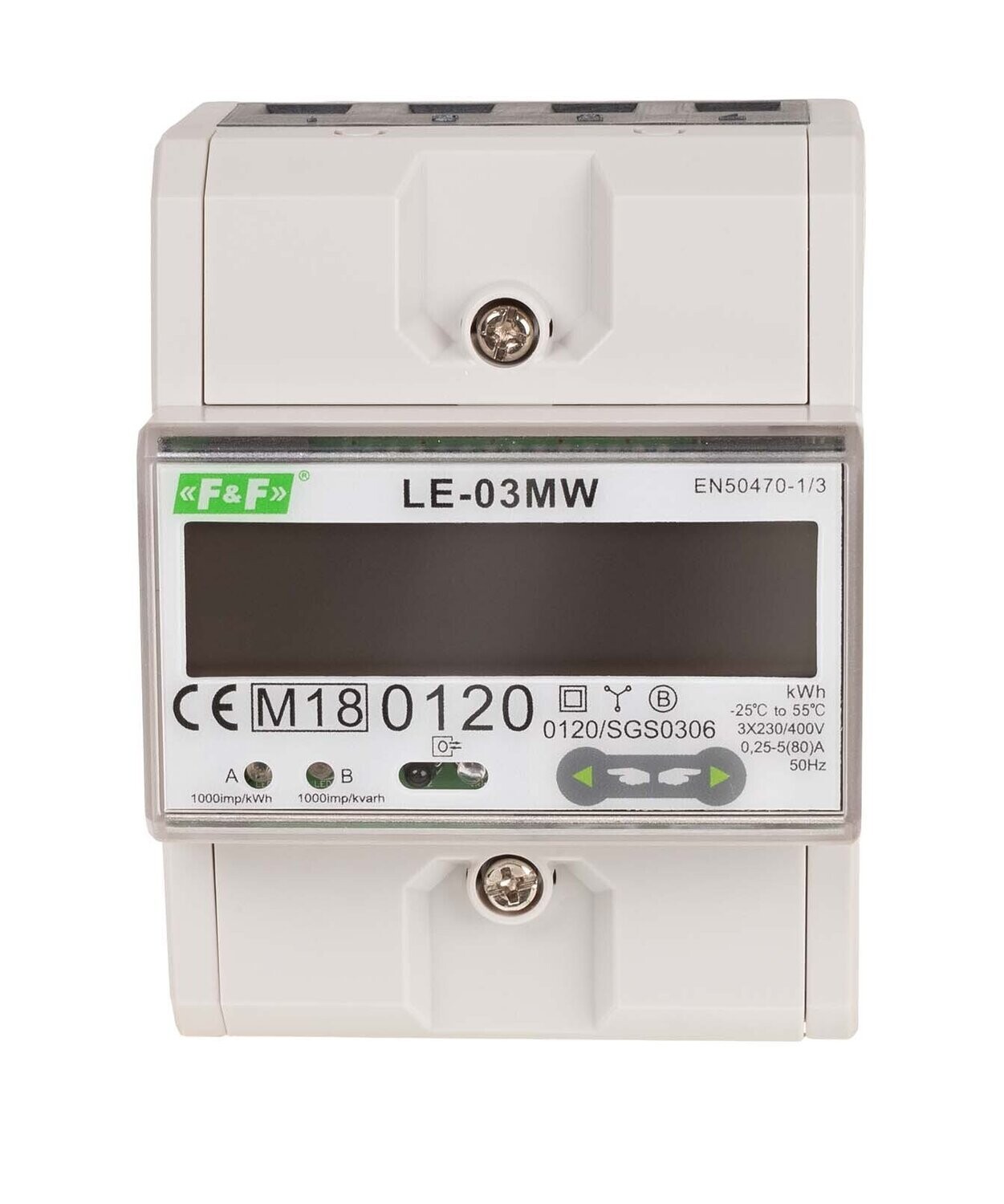 LE-03MW Dreiphasen Stromzähler MID 3×230V / 400V 80 A IP51