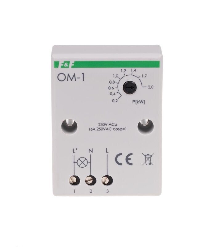 OM-1 Stromverbrauch Begrenzer 230V AC 16A 2000VA 1x NO IP20 OM-1 Stromverbrauch Begrenzer 230V AC 16A 2000VA 1x NO IP20