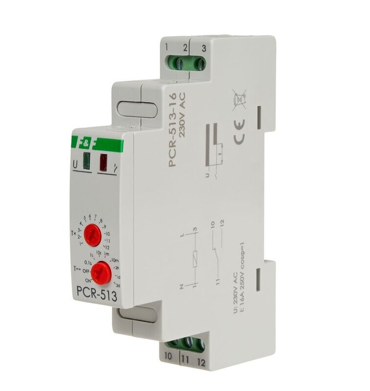 PCR-513-16 Zeitrelais verzögerte Einschaltung 230V AC 16A IP20 PCR-513-16 Zeitrelais verzögerte Einschaltung 230V AC 16A IP20