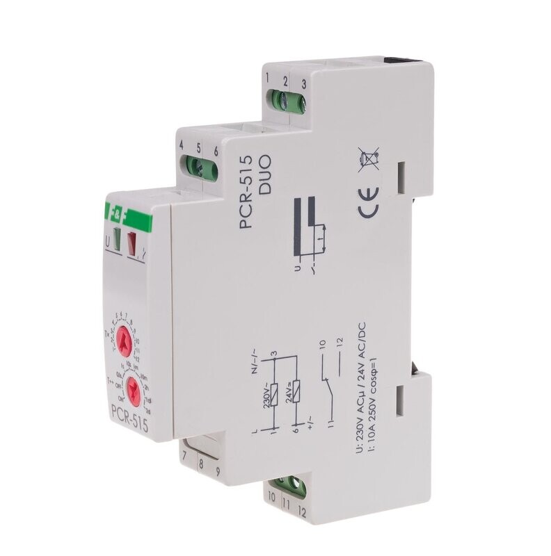 PCR-515 DUO Zeitrelais verzögerte Einschaltung 230V AC 24V AC DC PCR-515 DUO Zeitrelais verzögerte Einschaltung 230V AC 24V AC DC