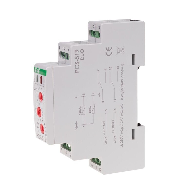 PCS-519DUO Zeitrelais 10 Funktionen Multifunktional 230V 24V AC DC PCS-519DUO Zeitrelais 10 Funktionen Multifunktional 230V 24V AC DC