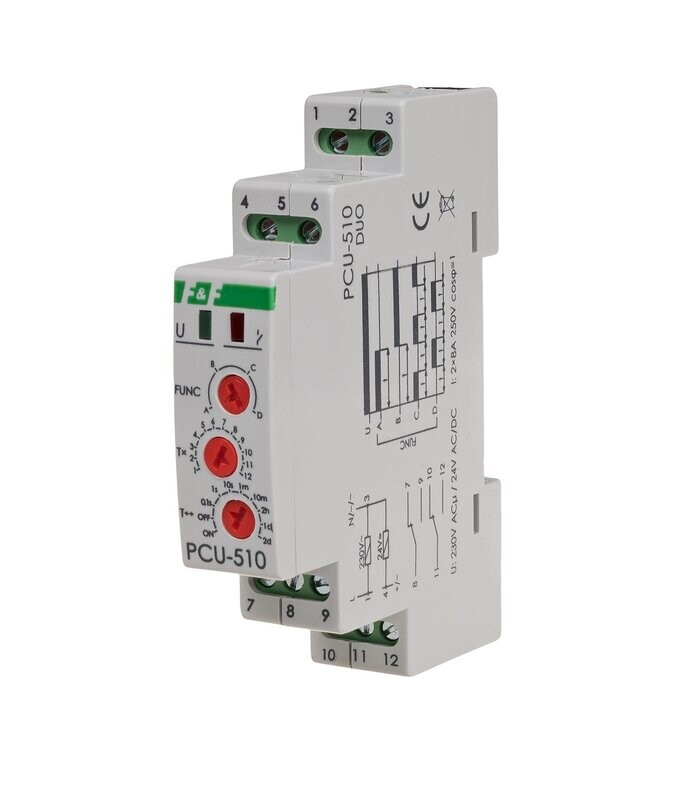 PCU-510DUO Zeitrelais verzögertes Ein Ausschalten zyklische Arbeit PCU-510DUO Zeitrelais verzögertes Ein Ausschalten zyklische Arbeit