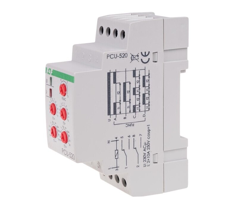 PCU-520 Zeitrelais 2x Timer zyklischer Betrieb 230V AC 2x 8A PCU-520 Zeitrelais 2x Timer zyklischer Betrieb 230V AC 2x 8A