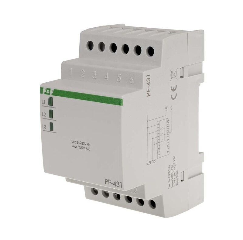 PF-431 3x 230V V+N Automatischer Phasenschalter mit Prioritätsphase PF-431 3x 230V V+N Automatischer Phasenschalter mit Prioritätsphase