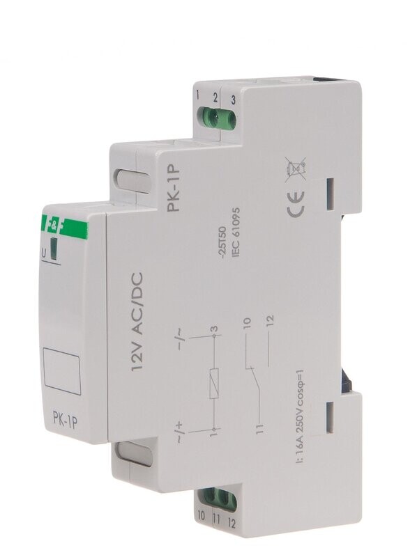 PK-1P Elektromagnetisches Relais 12V AC/DC 16A 1x NO/NC IP20 PK-1P Elektromagnetisches Relais 12V AC/DC 16A 1x NO/NC IP20