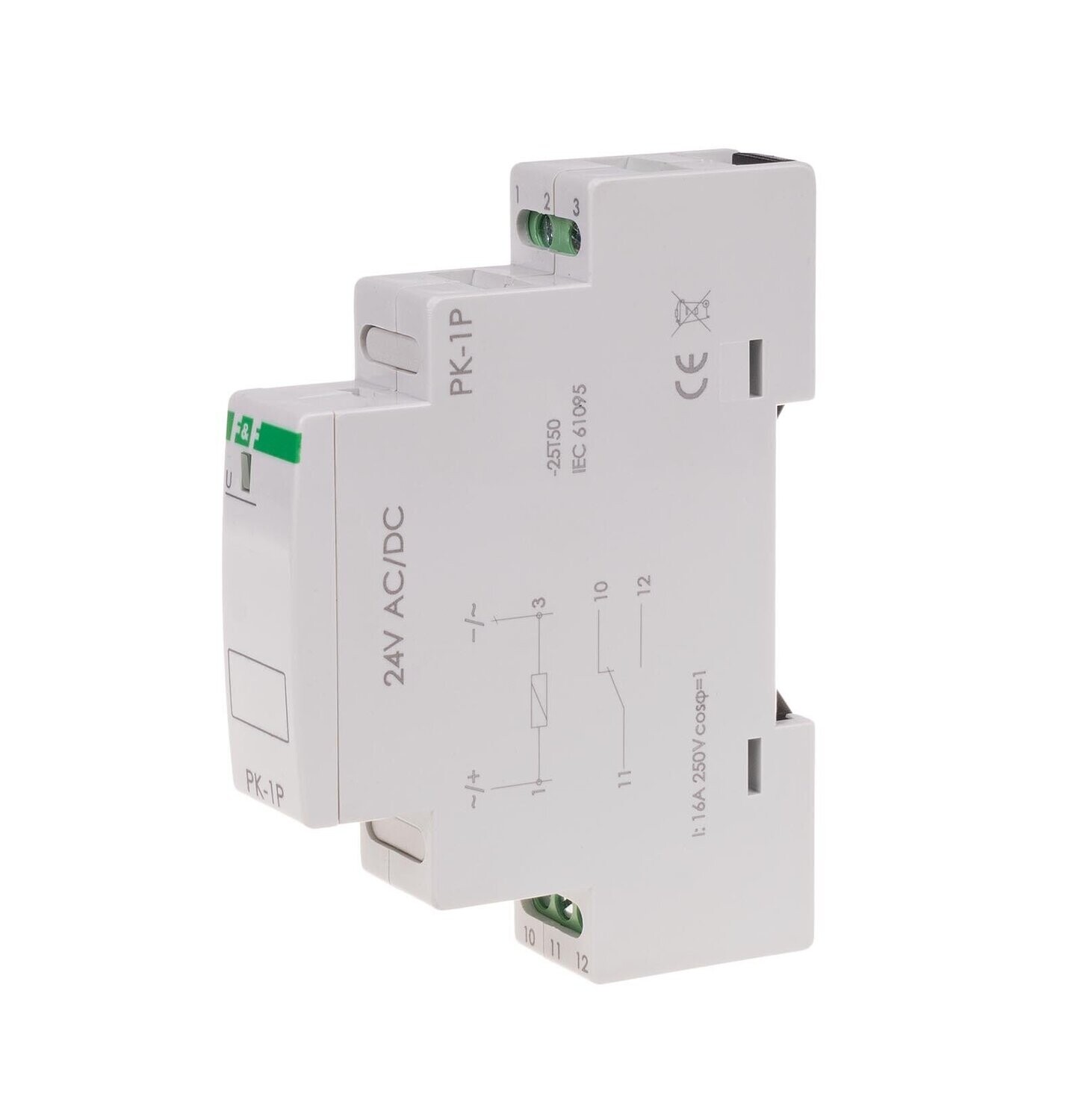 PK-1P Elektromagnetisches Relais 24V AC / DC 16 A 1x NO/NC IP20