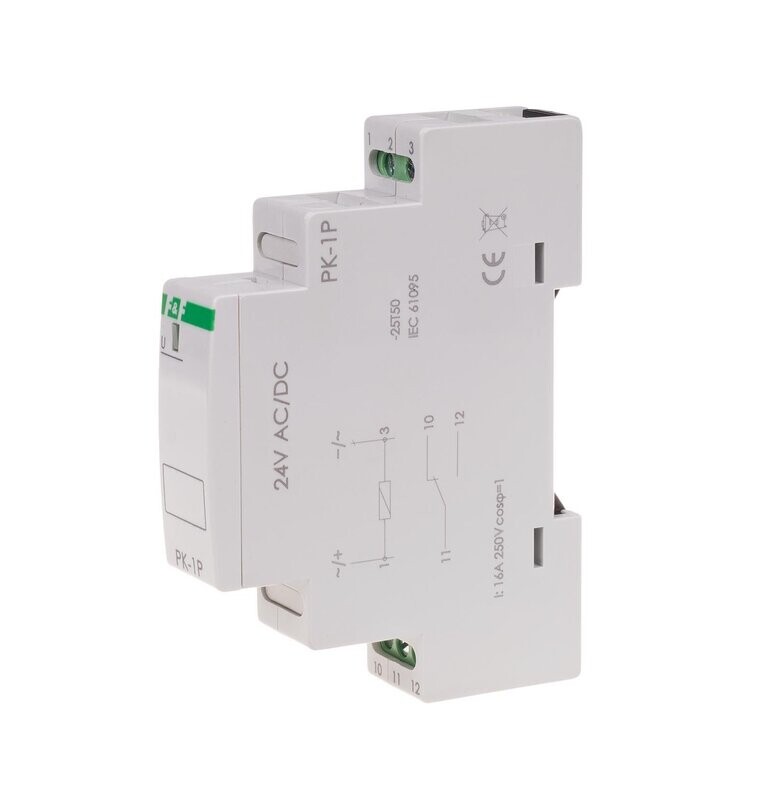 PK-1P Elektromagnetisches Relais 24V AC / DC 16 A 1x NO/NC IP20 PK-1P Elektromagnetisches Relais 24V AC / DC 16 A 1x NO/NC IP20