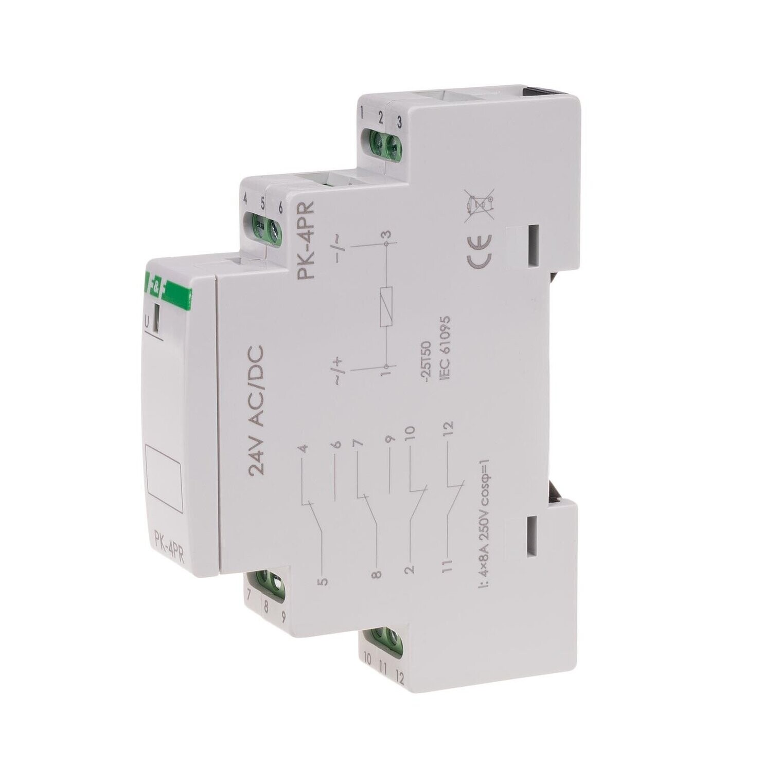 PK-4PR Elektromagnetisches Relais 24V AC / DC 4x 8A 2x NO/NC + 2x NC