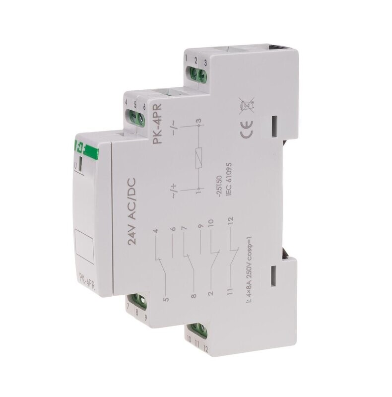 PK-4PR Elektromagnetisches Relais 24V AC / DC 4x 8A 2x NO/NC + 2x NC PK-4PR Elektromagnetisches Relais 24V AC / DC 4x 8A 2x NO/NC + 2x NC