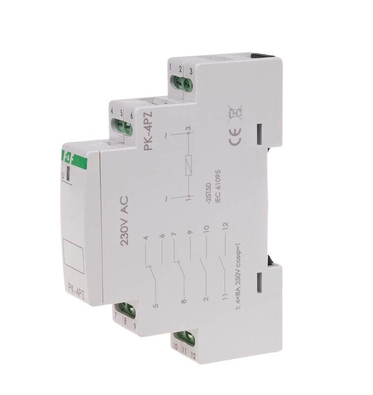 PK-4PZ Elektromagnetisches Relais 230V AC 4x 8A 2x NO/NC + 2x NO PK-4PZ Elektromagnetisches Relais 230V AC 4x 8A 2x NO/NC + 2x NO