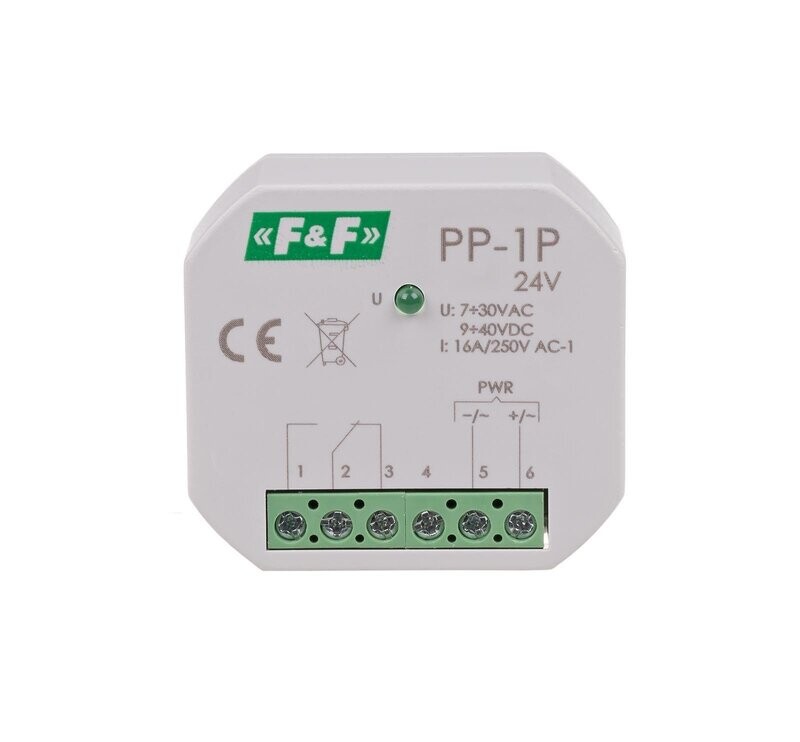 PP-1P Elektromagnetisches Relais 24V 16A 1x NO/NC PP-1P Elektromagnetisches Relais 24V 16A 1x NO/NC