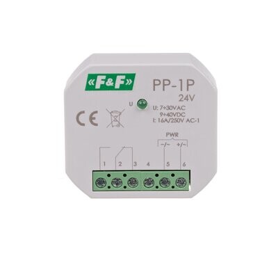 PP-1P Elektromagnetisches Relais 24V 16A 1x NO/NC