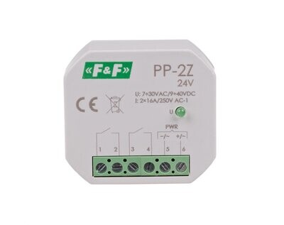 PP-2Z Elektromagnetisches Relais 24V 16A 2x NO LED Beleuchtung