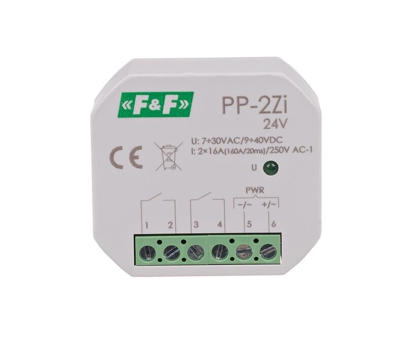 PP-2Zi Elektromagnetisches Relais 24V 16A ( 160A /20ms) 2x NO PP-2Zi Elektromagnetisches Relais 24V 16A ( 160A /20ms) 2x NO