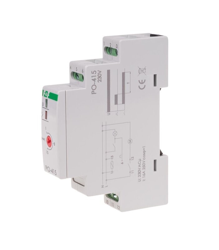 PO-415 Zeitrelais 230V 10A 1x NO/NC Ventilator Lüfter PO-415 Zeitrelais 230V 10A 1x NO/NC Ventilator Lüfter