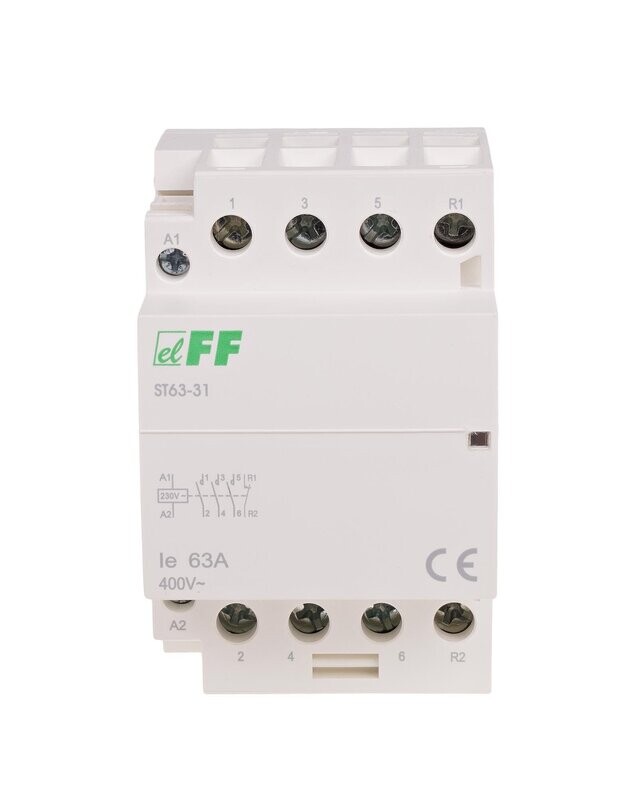 ST63-31 SCHÜTZ 230V AC 63A 3x NO + 1x NC 24 kW 8,5kW IP20 ST63-31 SCHÜTZ 230V AC 63A 3x NO + 1x NC 24 kW 8,5kW IP20