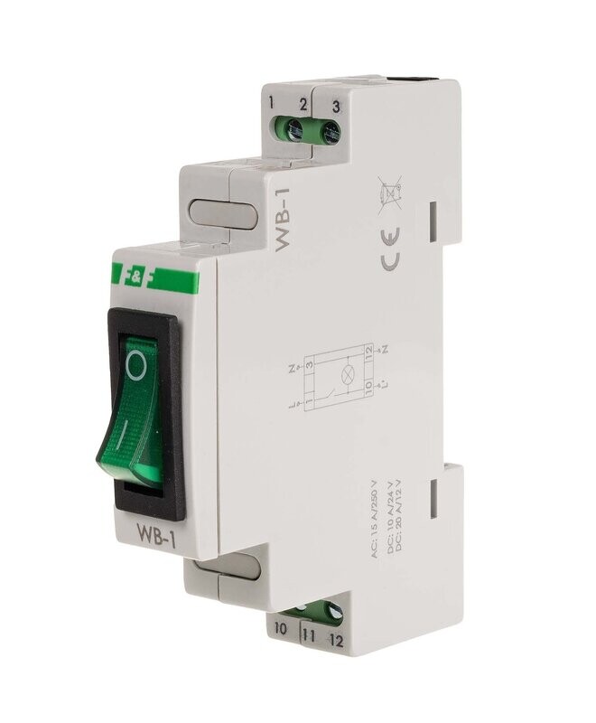 WB-1 Schalter mit Signalleuchte Farbe Grün 16A 250 V AC IP20 WB-1 Schalter mit Signalleuchte Farbe Grün 16A 250 V AC IP20