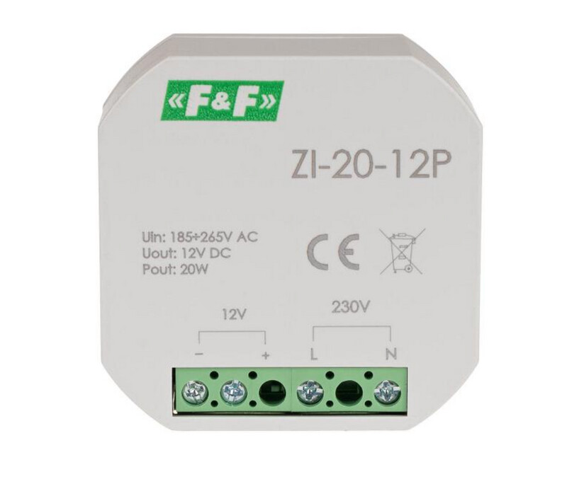 Zi-20-12P Spannungswandler 230V AC in 12V DC Stromwandler Zi-20-12P Spannungswandler 230V AC in 12V DC Stromwandler