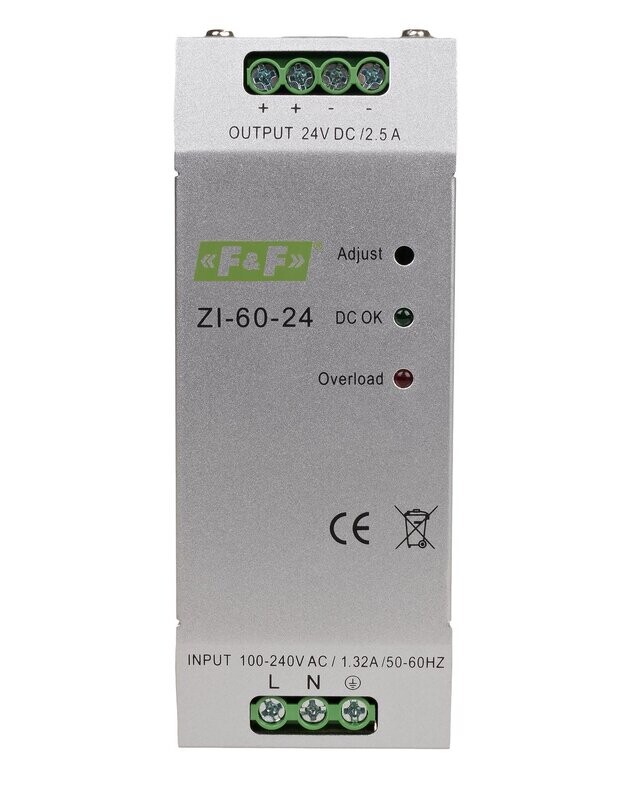 Zi-60-24 industrielle Schaltnetzteile 230V AC in 24V DC 60W Zi-60-24 industrielle Schaltnetzteile 230V AC in 24V DC 60W