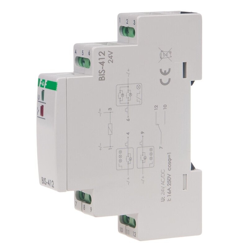 F&F BIS-412 24V AC/DC Bistabiles Relais für Beleuchtung GRUPPENSTEUERUNG