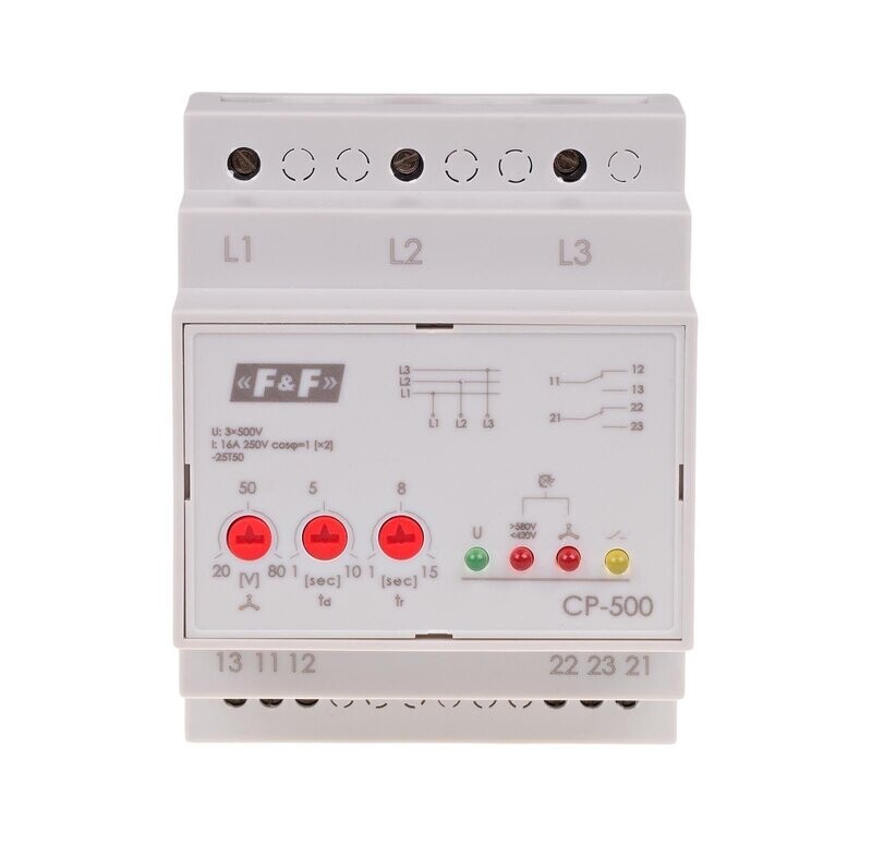 F&F CP-500 SPANNUNGSRELAIS Versorgungsspannung 3x 500V F&F CP-500 SPANNUNGSRELAIS Versorgungsspannung 3x 500V