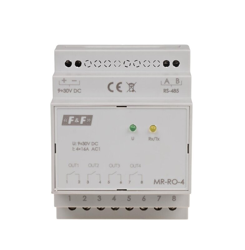 F&F MR-RO-4 Erweiterungsmodul für Relaisausgänge MODBUS RTU Ausgang RS-485 F&F MR-RO-4 Erweiterungsmodul für Relaisausgänge MODBUS RTU Ausgang RS-485