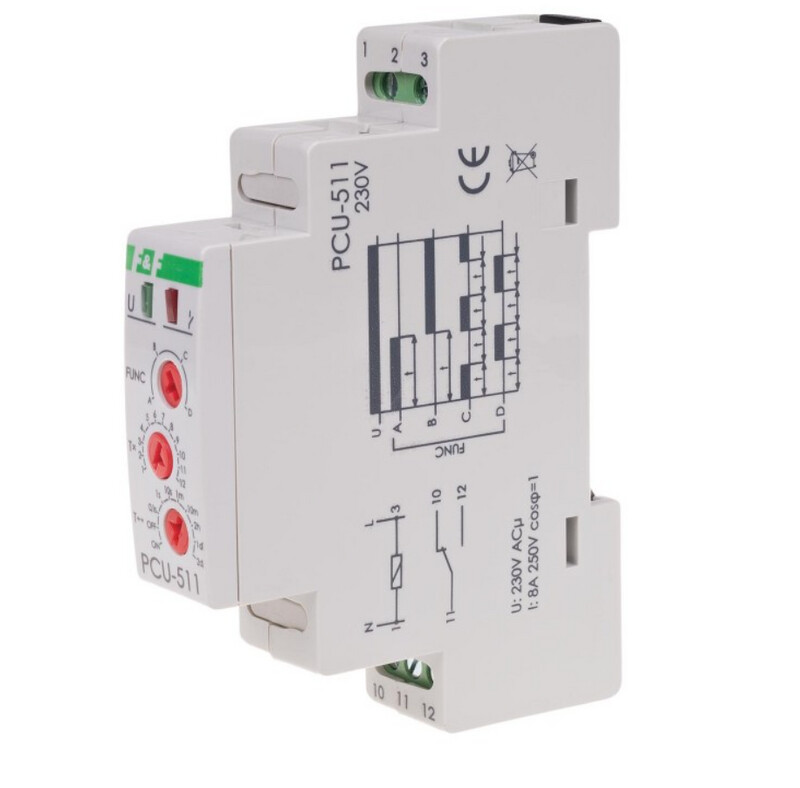 F&F PCU-511 230V AC Zeitrelais verzögertes Ein & Ausschalten zyklische Arbeit F&F PCU-511 230V AC Zeitrelais verzögertes Ein & Ausschalten zyklische Arbeit