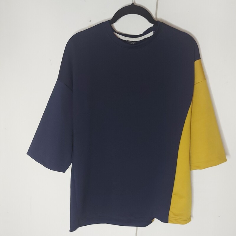 Drop shoulder t shirt (Blue&amp;yellow)