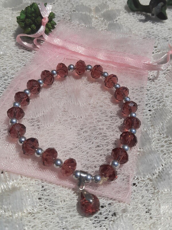 Stretch Beaded Bracelet with Sterling Silver Accent