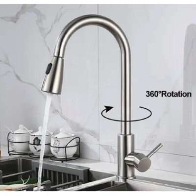 Llave Monomando Lavaplatos Extensible Profesional Niquel