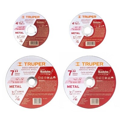 Disco Tipo 41 de 4-1/2 x 1 mm corte fino de metal, Sable COD 12545