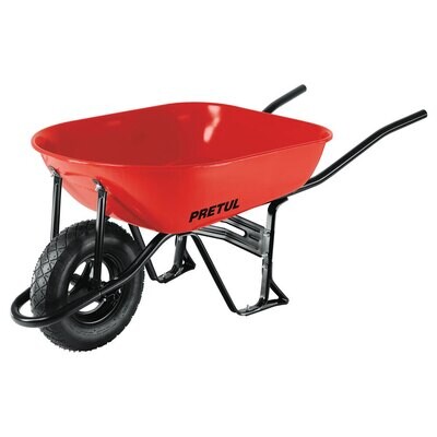 Carretilla 5.5 ft3 roja,neumatica,bastidor tubular, Pretul COD 20627