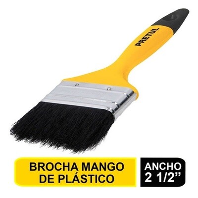 Brocha uso general de 2-1/2 con mango de plastico, Pretul COD 21527