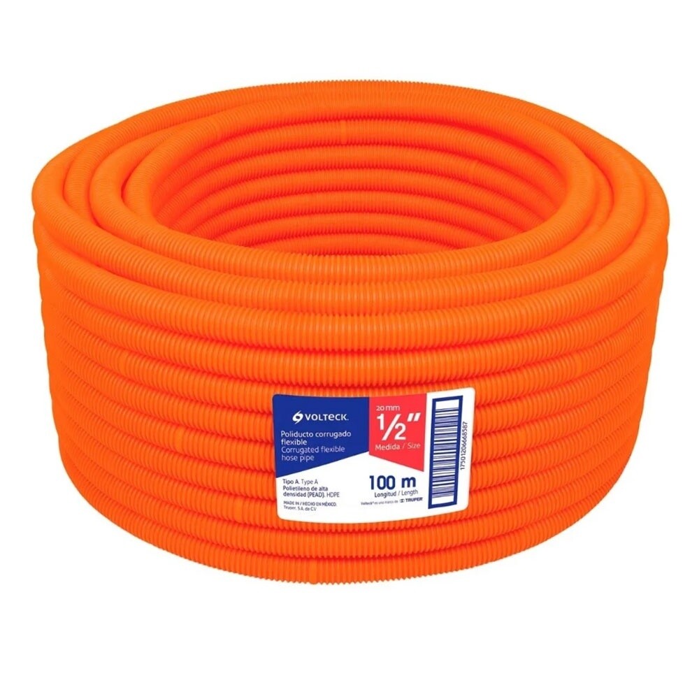 MANGUERA CORRUGADA FLEXIBLE VOLTECK 1/2" CON GUIA, COD45016 VOLTECK PF-1/2G  ((POR METRO))